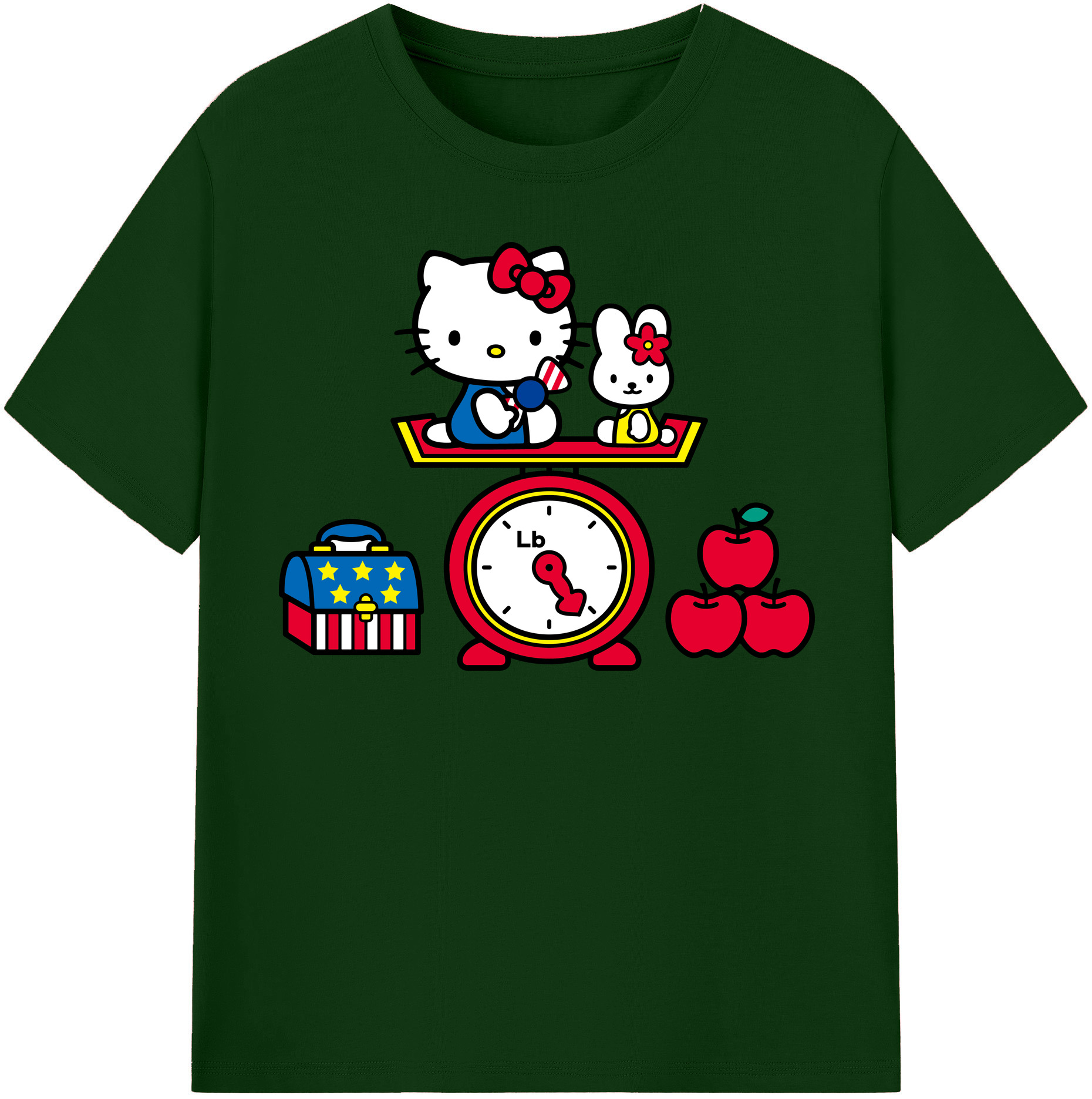 （画像用） Hello Kitty ハローキティ 綿100％半袖Tシャツ（フロントプリント）